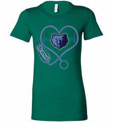 Nurse Heartbeat Love Memphis Grizzlies Bella Ladies Tee - zezetee