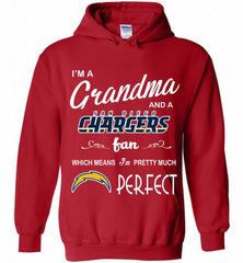 I'M A Grandma And A Chargers Fans I'm Pretty Much Perfect Hoodie - zezetee