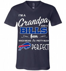 I'M A Grandpa And A Buffalo Bills Pretty Much Perfect V-Neck Shirt - zezetee