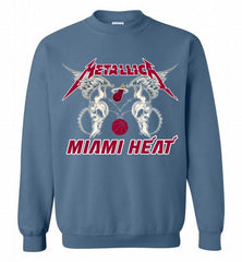 Metallica Miami Heat Logo Crewneck Sweatshirt - zezetee