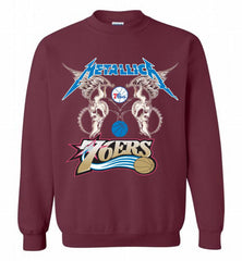 Metallica Philadelphia 76ers Logo Crewneck Sweatshirt - zezetee