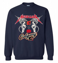 Metallica Calgary Flames Logo Crewneck Sweatshirt - zezetee