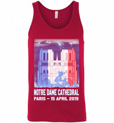 Notre Dame Cathedral in Paris on fire 15th april 2019 T-Shirt French Cathedral Tank - zezetee