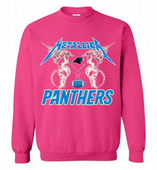 Metallica Carolina Panthers Logo Crewneck Sweatshirt - zezetee
