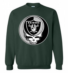 Oakland Raiders  Grateful Dead Logo Band Crewneck Sweatshirt - zezetee