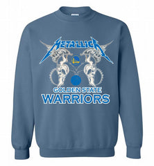 Metallica Golden State Warriors Logo Crewneck Sweatshirt - zezetee