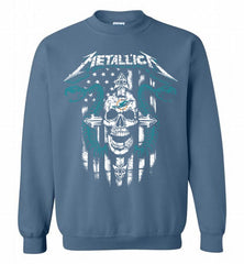 Metallica Snake Skull Miami Dolphins Logo Crewneck Sweatshirt - zezetee