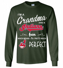 I'M A Grandma And A Cleveland Indians Fans Gift Gildan Long Shirt - zezetee