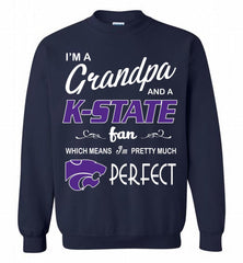 I'M A Grandpa And A Kansas State Wildcats Fan Crewneck Sweatshirt - zezetee