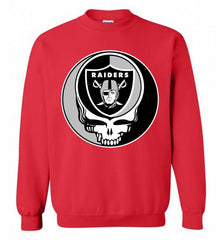 Oakland Raiders  Grateful Dead Logo Band Crewneck Sweatshirt - zezetee