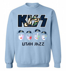 Kiss Utah Jazz Logo Crewneck Sweatshirt - zezetee