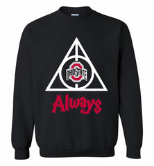 OHIO STATE BUCKEYES DEATHLY HALLOWS ALWAYS GIFT Crewneck Sweatshirt - zezetee