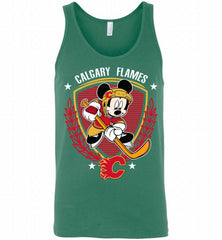 NHL Hockey Mickey Mouse Calgary Flames Disney Tank - zezetee
