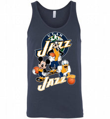 Mickey Goofy Donald Loves Utah Jazz Basketball Fans Tank - zezetee