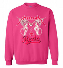 Metallica Cincinnati Reds Logo Crewneck Sweatshirt - zezetee