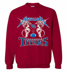 Metallica Tennessee Titans Logo Crewneck Sweatshirt - zezetee