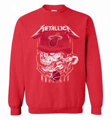 Metallica Skull Snake Miami Heat Crewneck Sweatshirt - zezetee