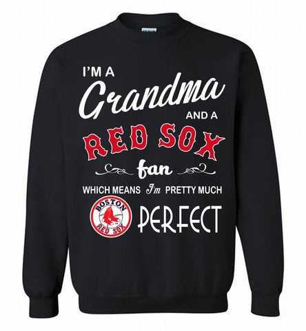 I'M A Grandma And A Boston Red Sox Fans Gift Crewneck Sweatshirt - zezetee