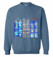 3-Vitraux Cathedrale Notre Dame de Rodez Crewneck Sweatshirt - zezetee