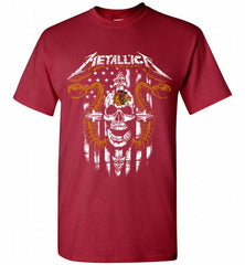 Metallica Snake Skull Chicago Blackhawks Logo Shirt - zezetee