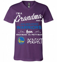 I'M A Grandma And A Golden State Warriors Fans Perfect V-Neck Shirt - zezetee