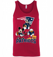 Mickey Goofy Donald Disney New England Patriots Football Gift Tank - zezetee