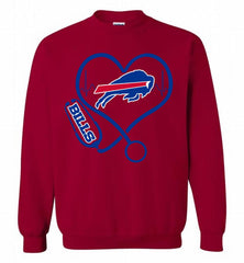 Nurse Heartbeat Buffalo Bills Crewneck Sweatshirt - zezetee