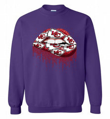 Lip Kansas City Chiefs Football Crewneck Sweatshirt - zezetee