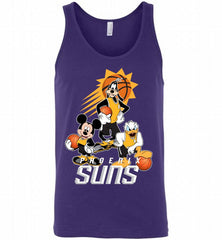 Mickey Goofy Donald Loves Phoenix Suns Basketball Fans Tank - zezetee