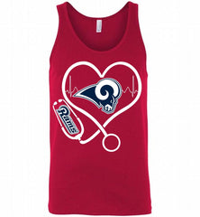 Nurse Heartbeat Los Angeles Rams Tank - zezetee