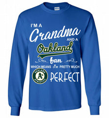 I'M A Grandma And A Oakland Athletics Fans Gift Gildan Long Shirt - zezetee