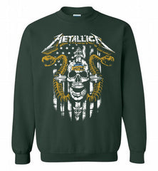 Metallica Snake Skull Denver Nuggets Logo Crewneck Sweatshirt - zezetee