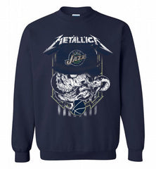 Metallica Skull Snake Utah Jazz Crewneck Sweatshirt - zezetee