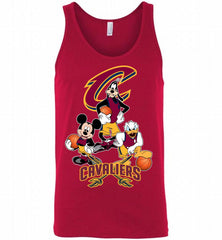 Mickey Goofy Donald Loves Cleveland Cavaliers Basketball Fans Tank - zezetee