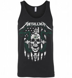 Metallica Snake Skull Green Bay Packers Logo Tank