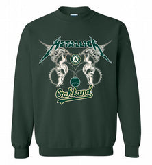 Metallica Oakland Athletics Logo Crewneck Sweatshirt - zezetee