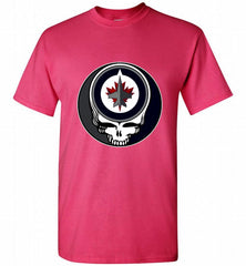 NHL TEAM WINNIPEG JETS X GRATEFUL DEAD LOGO BAND Shirt - zezetee