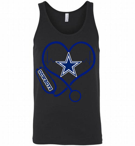 Nurse Heartbeat Dallas Cowboys Tank - zezetee