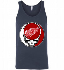 NHL TEAM DETROIT RED WINGS X GRATEFUL DEAD LOGO BAND Tank - zezetee