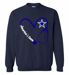 DALLAS COWBOYS NURSE LOVE AMERICA’S TEAM Crewneck Sweatshirt - zezetee