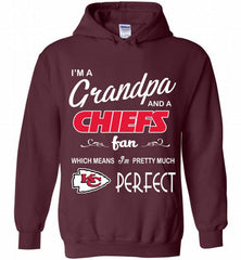 I'M A Grandpa And A Kansas City Chiefs Pretty Much Perfect Hoodie - zezetee