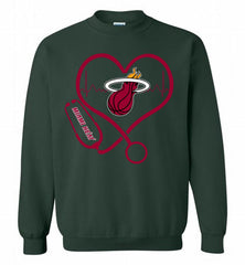 Nurse Heartbeat Love Miami Heat Crewneck Sweatshirt - zezetee