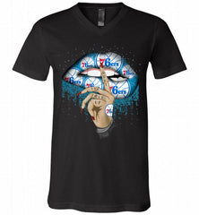 Philadelphia 76ers Lip Shut The Fuck Up V-Neck Shirt - zezetee