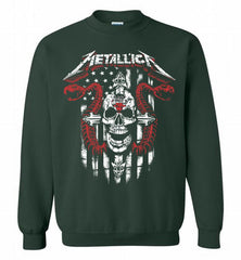 Metallica Snake Skull Chicago Bulls Logo Crewneck Sweatshirt - zezetee