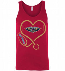 Nurse Heartbeat Love New Orleans Pelicans Tank - zezetee
