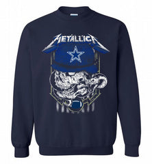 Metallica Skull Snake Dallas Cowboys Crewneck Sweatshirt - zezetee