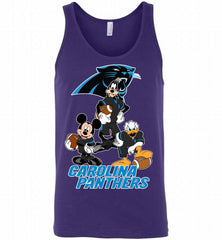 Mickey Goofy Donald Disney  Carolina Panthers Football Gift Tank - zezetee