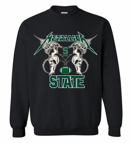 Metallica Michigan State Logo Crewneck Sweatshirt - zezetee