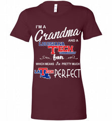 I'M A Grandma And A Louisiana Tech Bulldogs Fan Bella Ladies Tee - zezetee