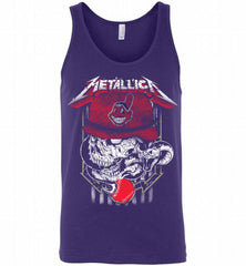 Metallica Skull Cleveland Indians Logo Tank - zezetee